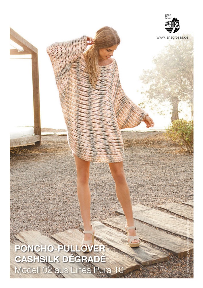 Poncho-Pullover Cashsilk Dégradé Modell 02