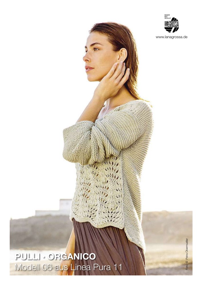 Pullover Organico mit versetztem Pfauenschweifmuster