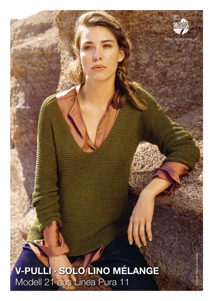 V-Pulli Solo Lino Mélange