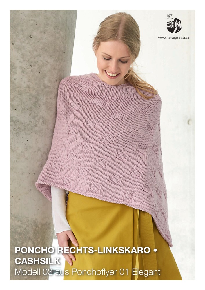 Poncho Rechts-Linkskaro aus Cashsilk