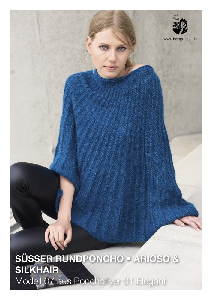 Süßer Rundponcho aus Arioso & Silkhair