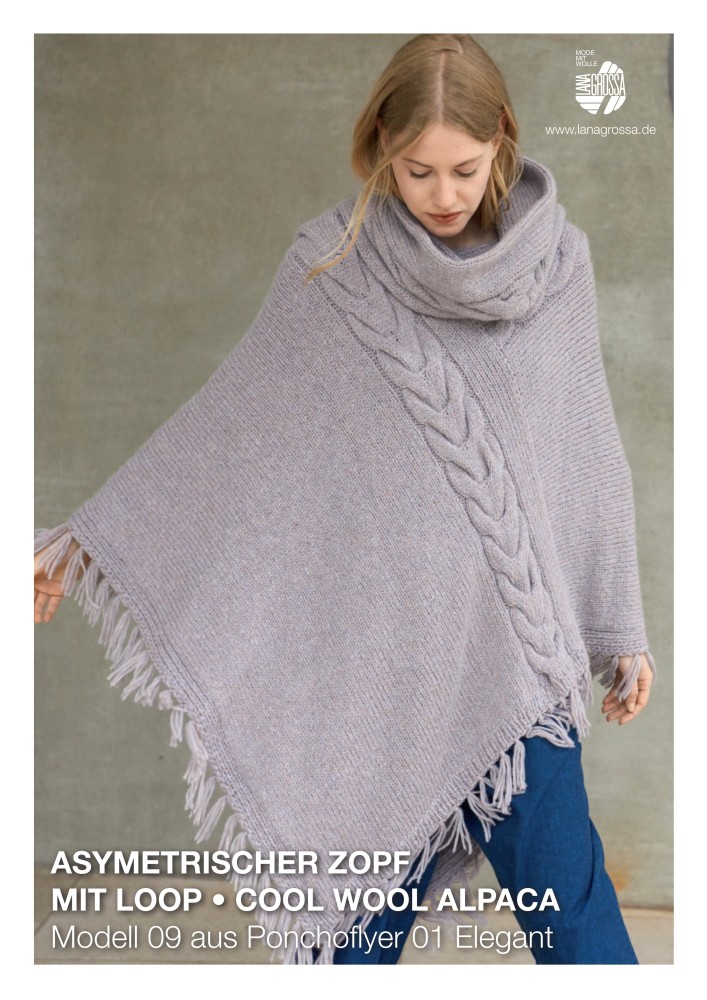 Asymmetrischer Zopf mit Loop aus Cool Wool Alpaca