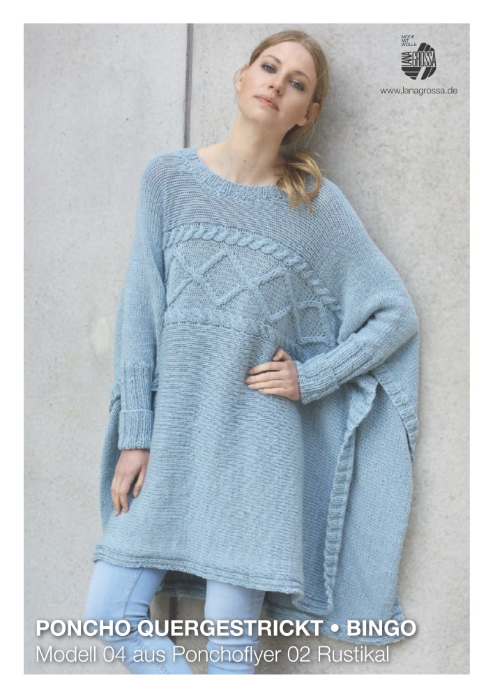 Poncho Quer gestrickt Bingo