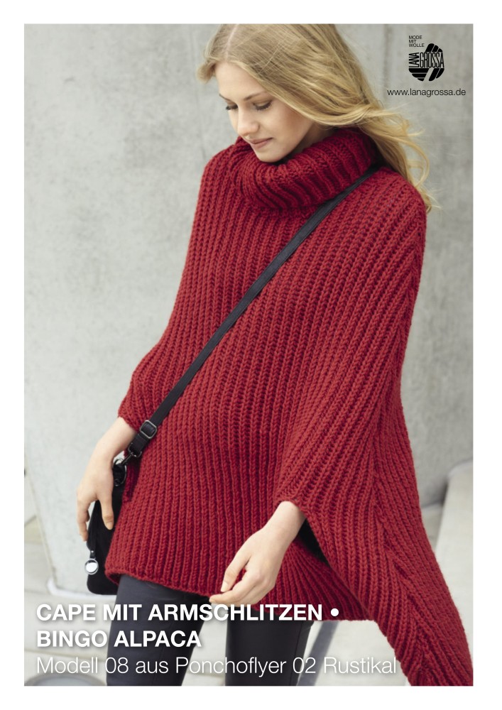 Cape mit Armschlitzen aus Bingo Alpaca