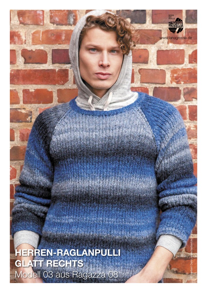 Herren-Raglanpullover glatt rechts