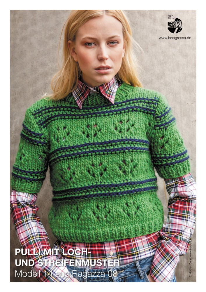 Pullover mit Loch- und Streifenmuster