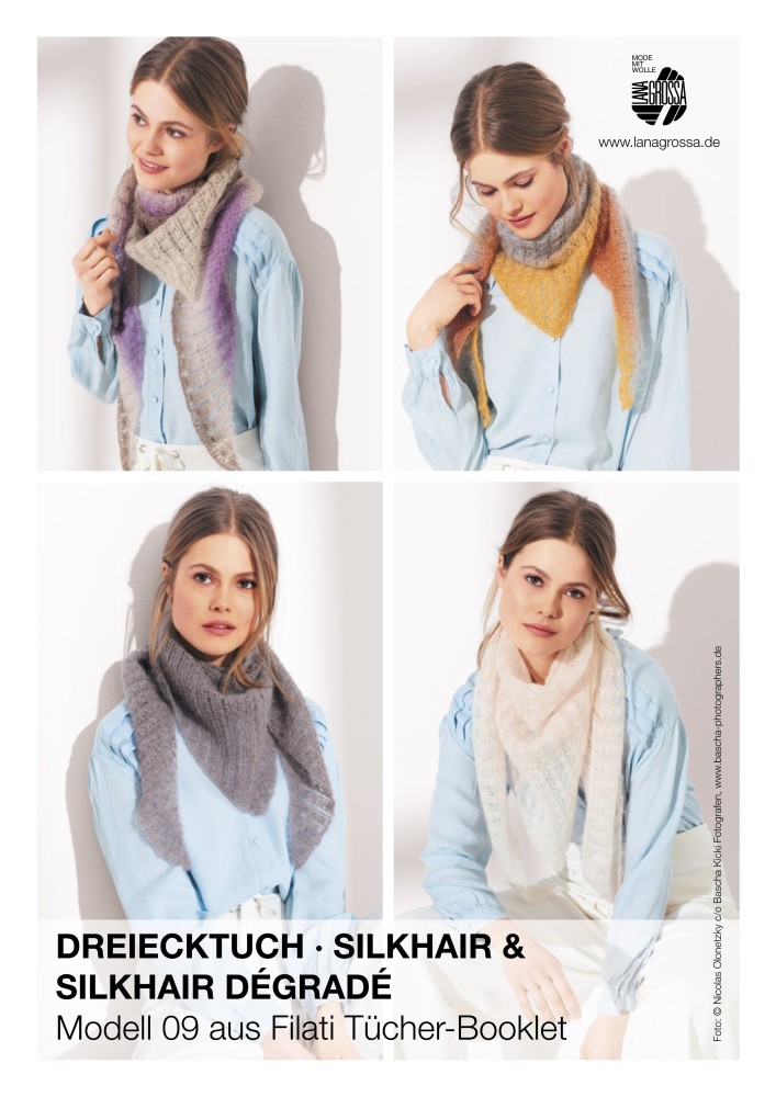 Dreiecktuch aus Silkhair & Silkhair Dégradé