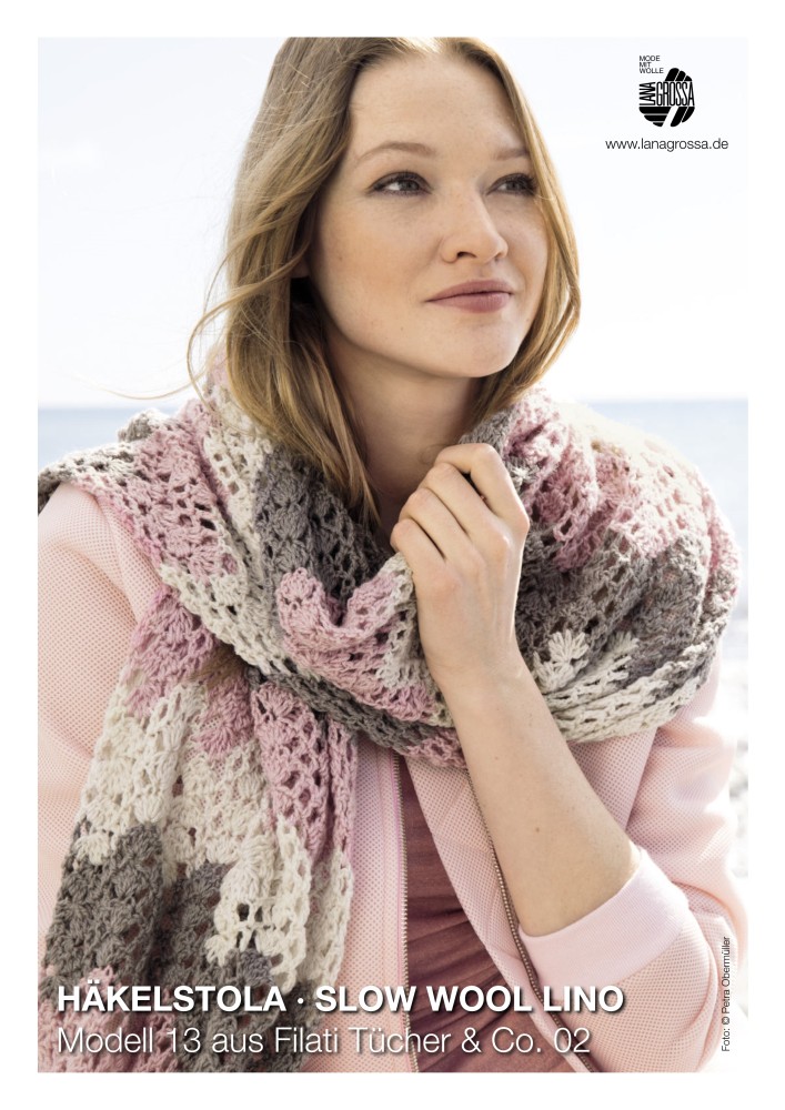 Häkelstola Slow Wool Lino