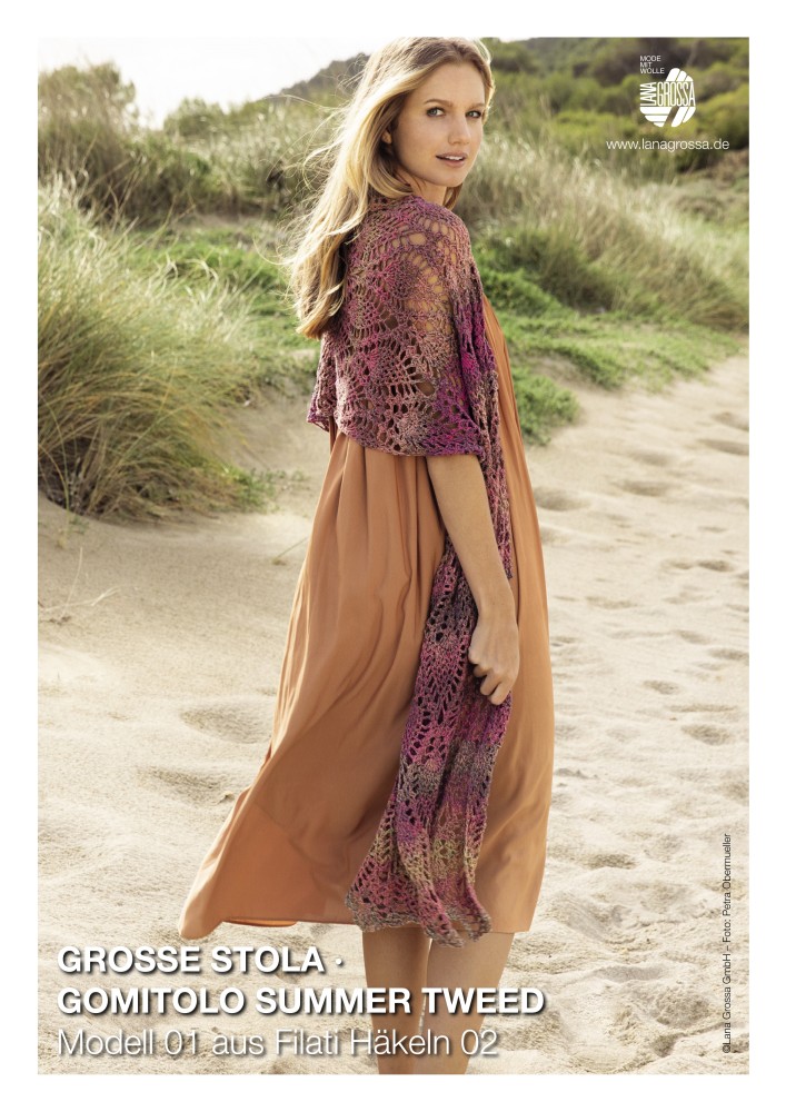 Große Stola Gomito Summer Tweed