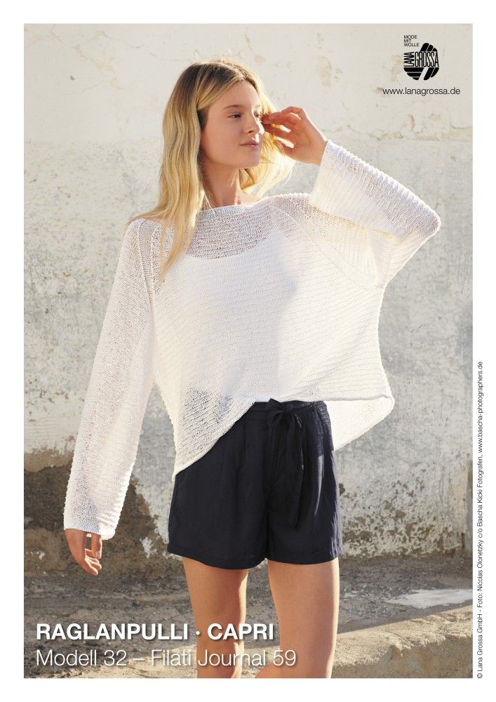Raglanpullover Capri im Querrippenmuster