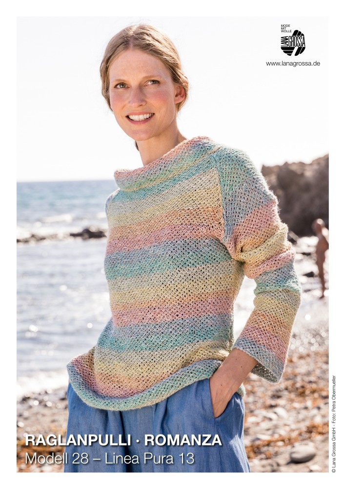 Raglanpullover Romanza im Webmuster