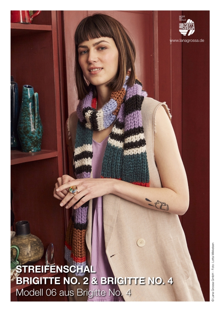 Streifenschal Modell 06 aus Brigitte No. 4