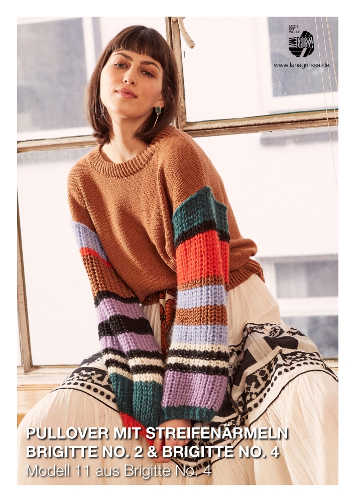 Pullover mit Streifenärmeln aus Brigitte No. 4
