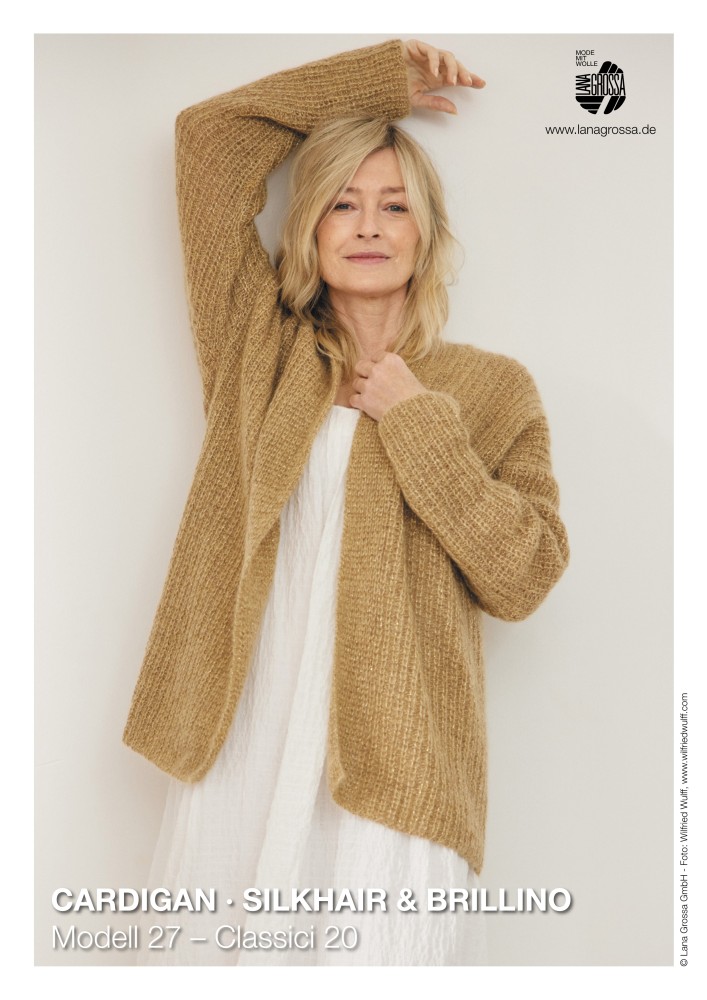 Cardigan Modell 27 aus Silkhair und Brillino