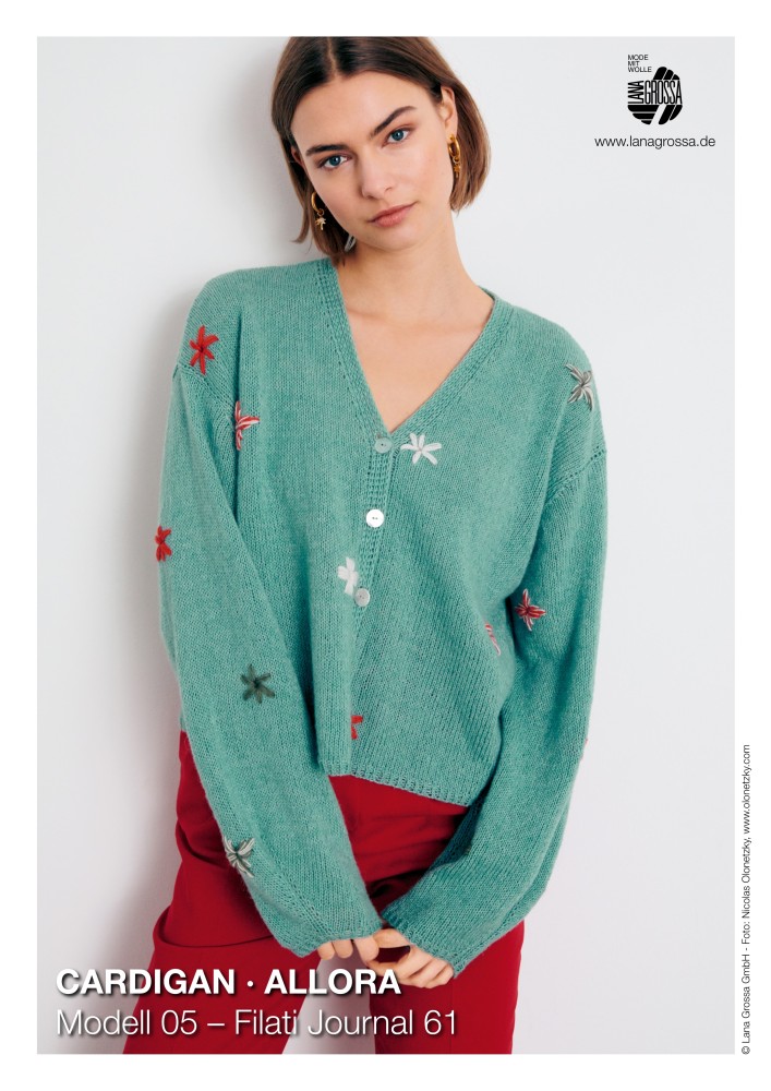 Cardigan Allora mit aufgestickten Blüten