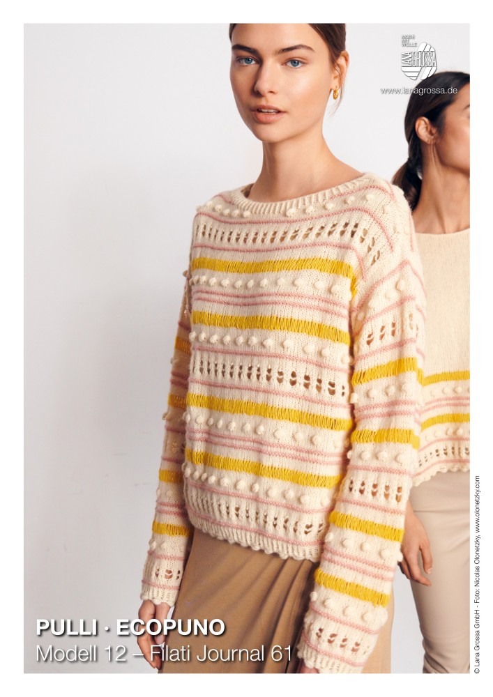 Pullover Ecopuno mit Noppen-Mustermix