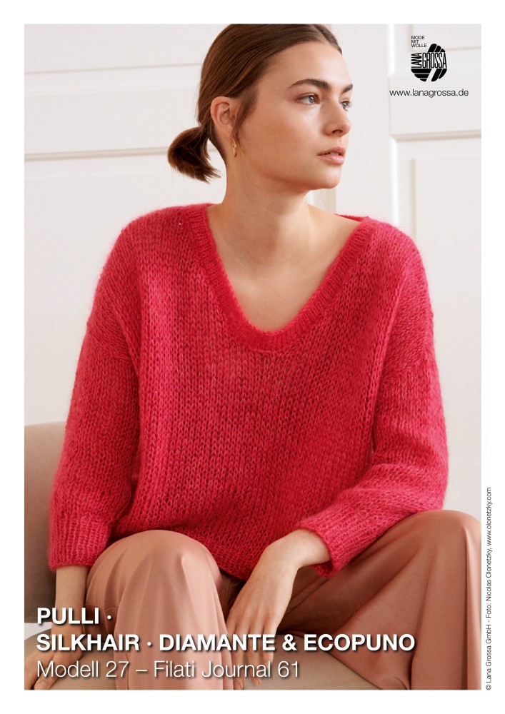 Pullover Modell 27 aus Silkhair, Diamante & Ecopuno