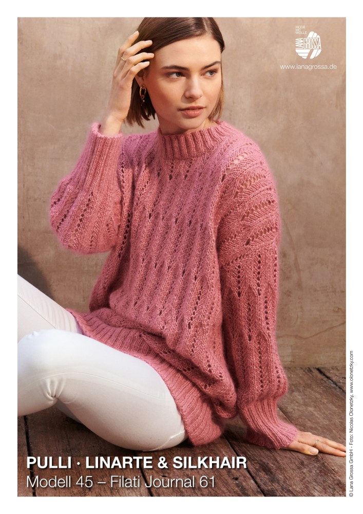 Pulli im Ajourmuster mit hohem Rippenbund