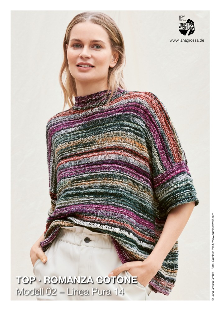 Kurzarmpullover im Mustermix aus Romanza Cotone