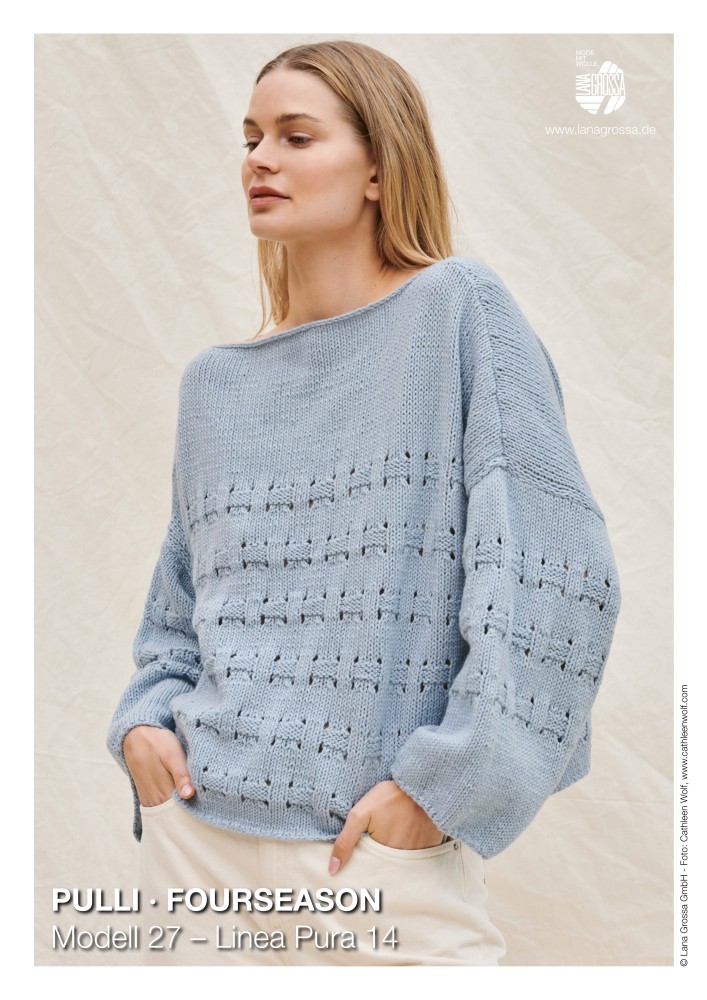 Pullover mit Flechtmuster und glatt rechts