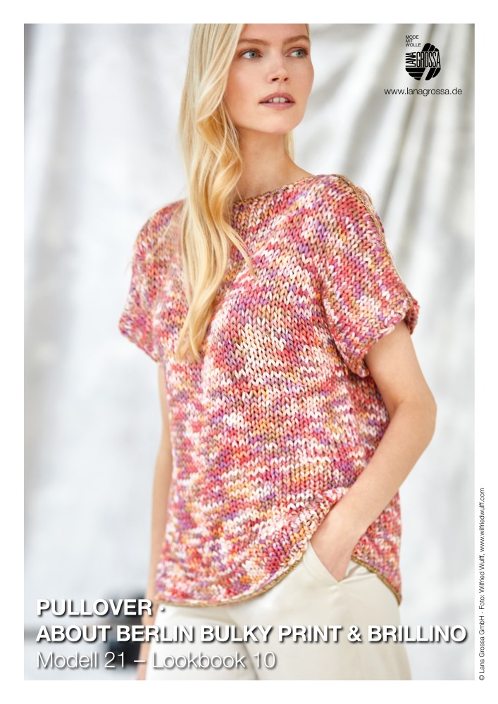 Pullover About Berlin Bulky Print & Brillino
