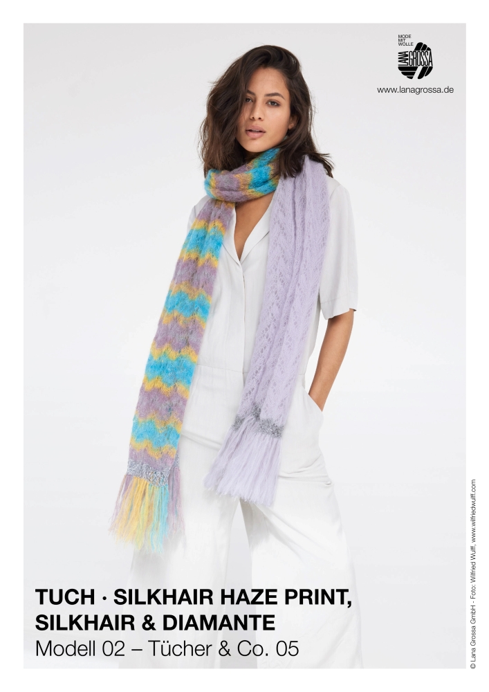Tuch Silkhair Haze Print, Silkhair & Diamante