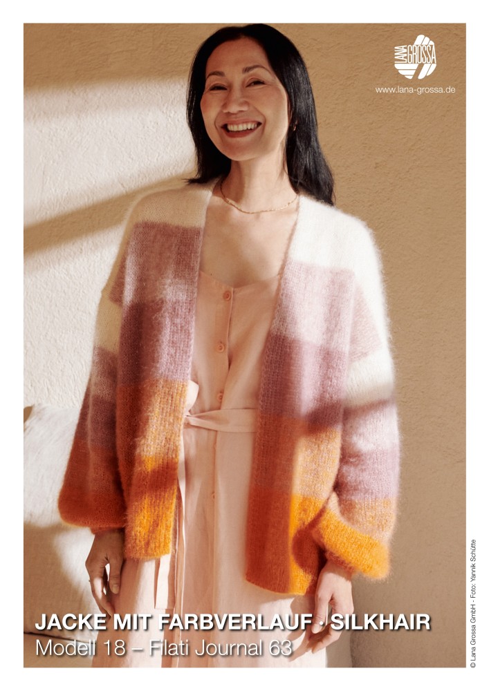 Jacke mit Farbverlauf aus Silkhair