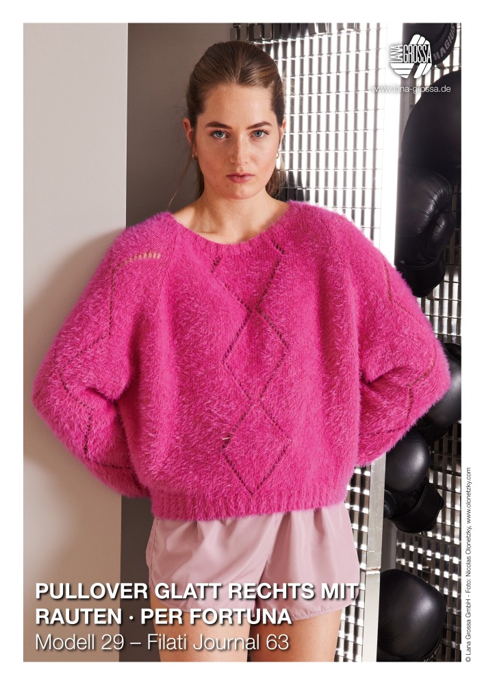 Pullover glatt rechts mit Rauten