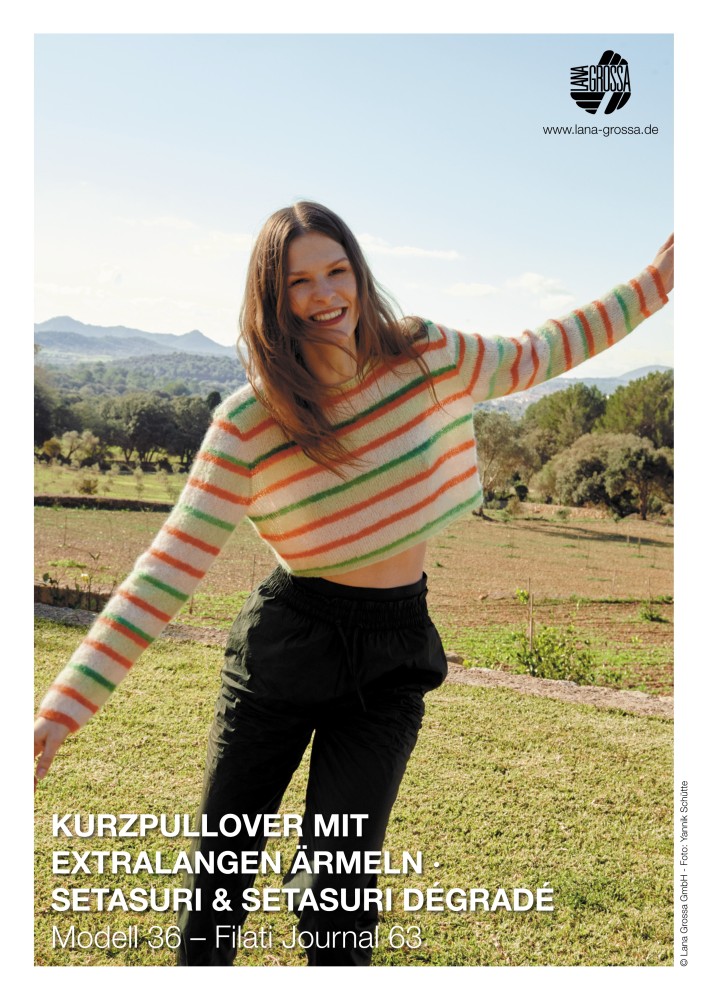 Kurzpullover mit extralangen Ärmeln aus Setasuri & Setasuri Dégradé