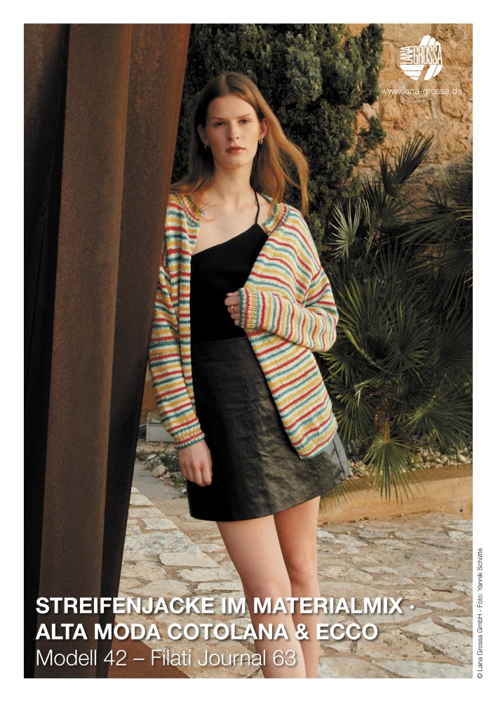 Streifenjacke im Materialmix Alta Moda Cotolana & Ecco
