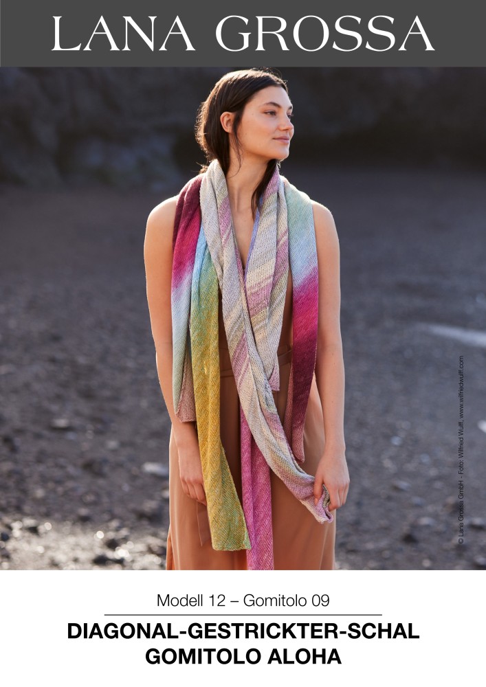 Diagonal-gestrickter Schal Gomitolo Aloha