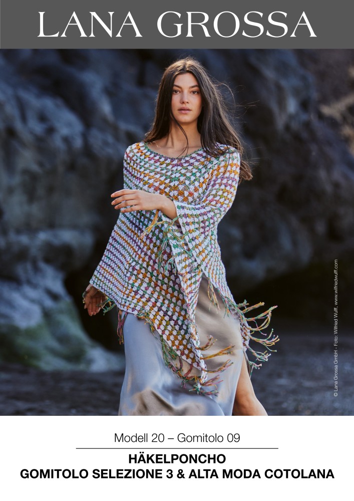 Häkelponcho Gomitolo Selezione 3 & Alta Moda Cotolana