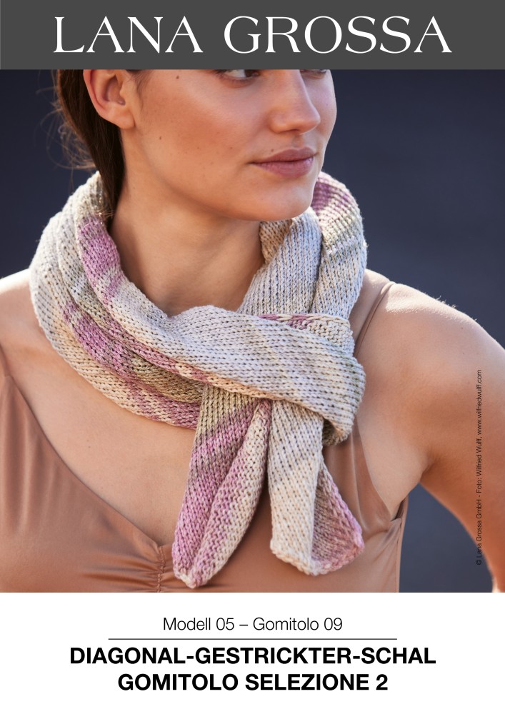 Diagonal-gestrickter Schal Gomitolo Selezione 2
