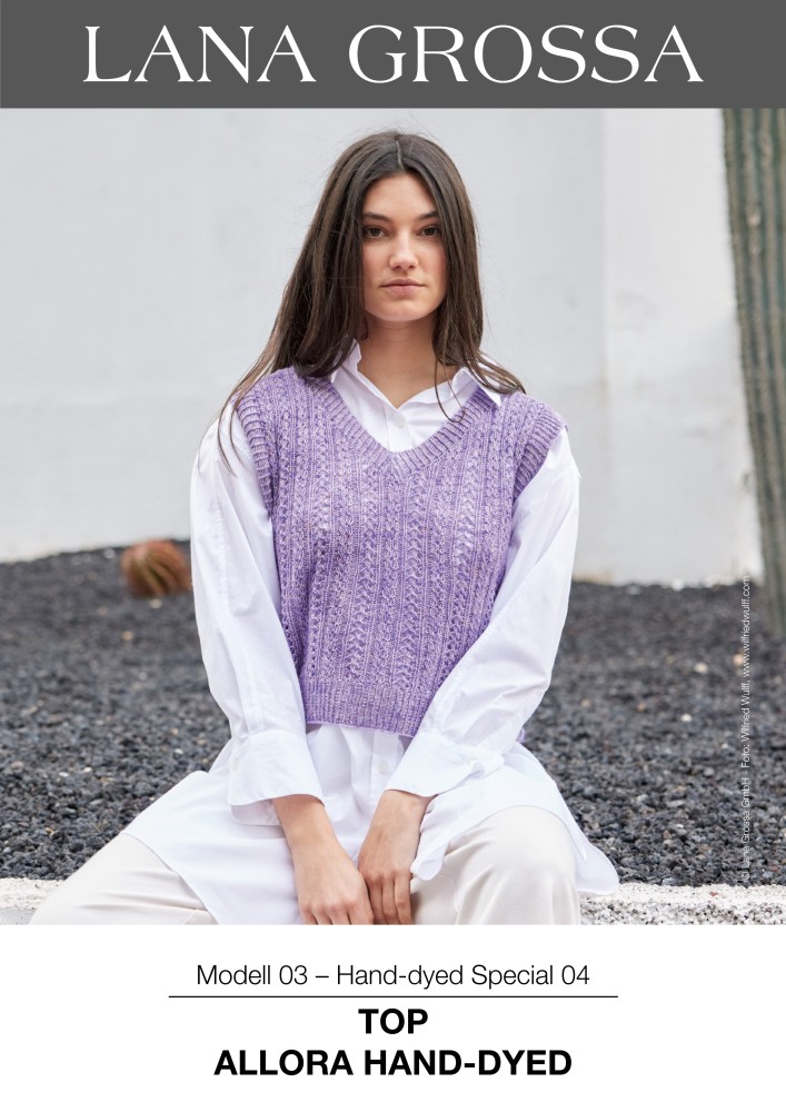 Top Allora Hand-Dyed im Zopf-Lochmuster