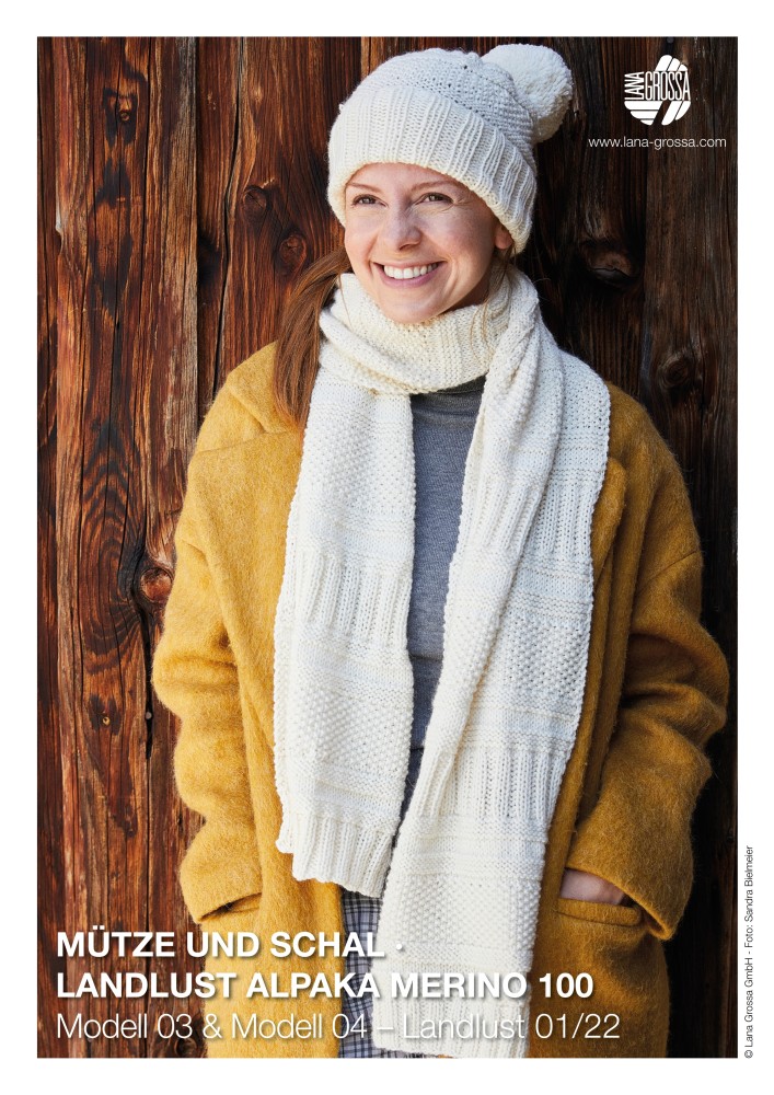 Mütze und Schal Landlust Alpaka Merino 100