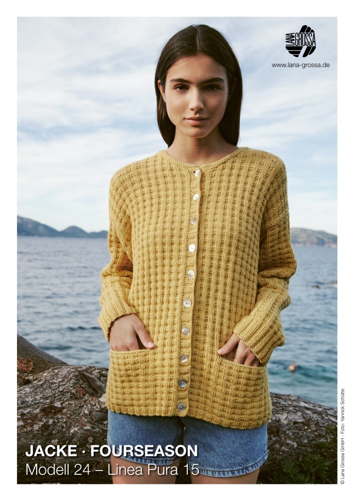 Jacke im Rippenstrukturmuster mit Taschen aus Fourseason