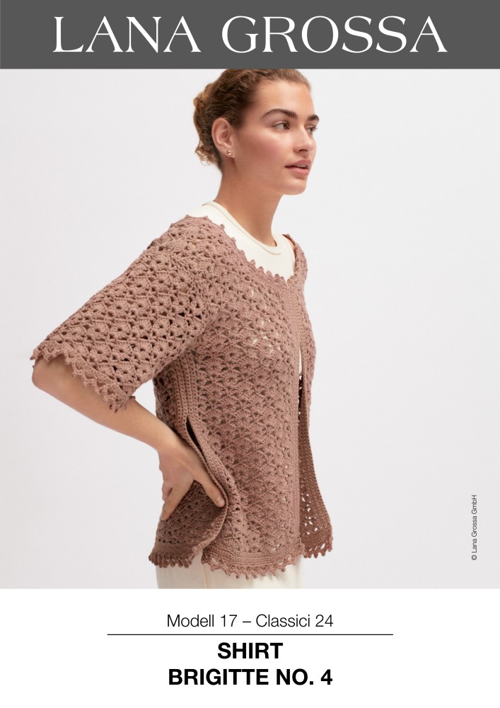 Shirt in Häkelblütenmuster aus Lana Grossa Brigitte No. 4