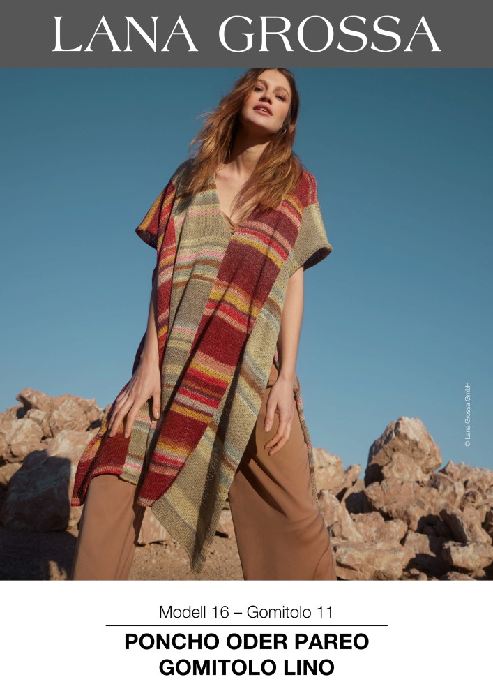 Poncho oder Pareo aus Gomitolo Lino