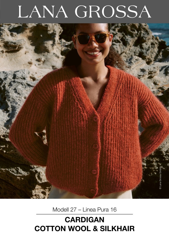 Cardigan im Halbpatentmuster