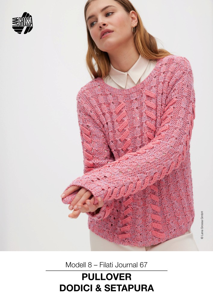 Pullover Dodici & Setapura mit Glockenblumenmuster