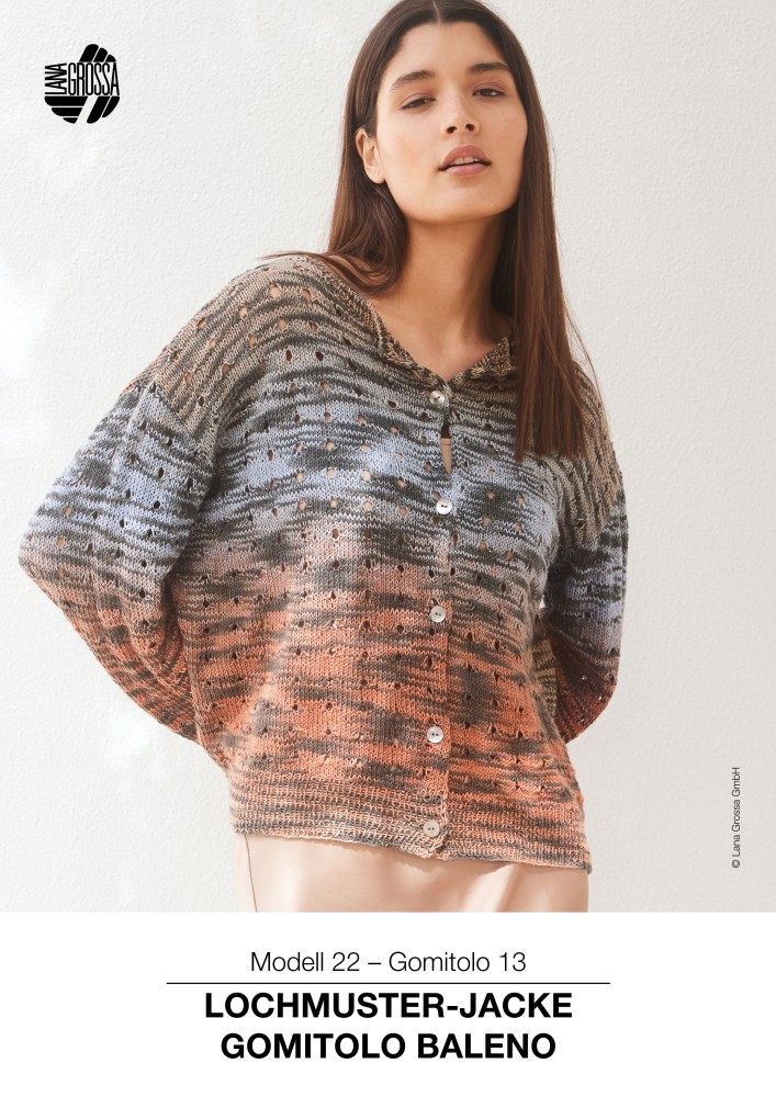 Lochmuster-Jacke Gomitolo Baleno