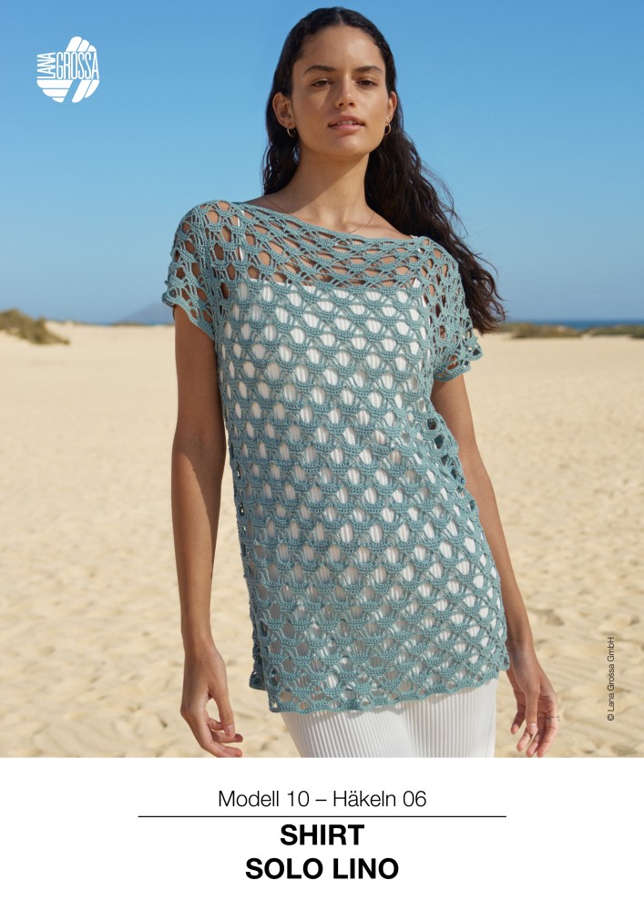 Shirt Solo Lino im filigranen Lochmuster