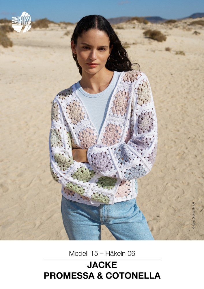 Häkeljacke in Granny-Motiv-Design mit Promessa & Cotonella