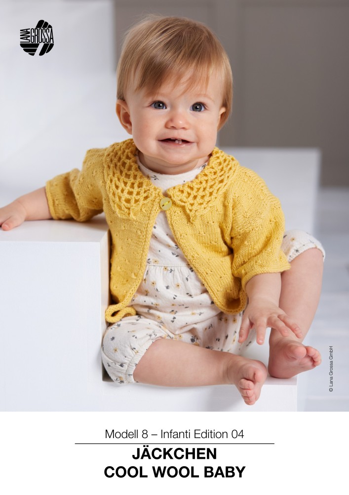 Baby-Jäckchen mit Sternchenmuster aus Cool Wool Baby