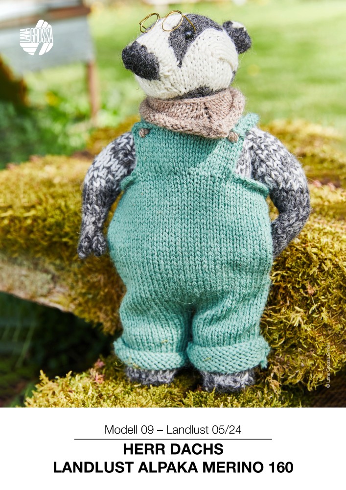 Herr Dachs Landlust Alpaka Merino 160 Strickfigur