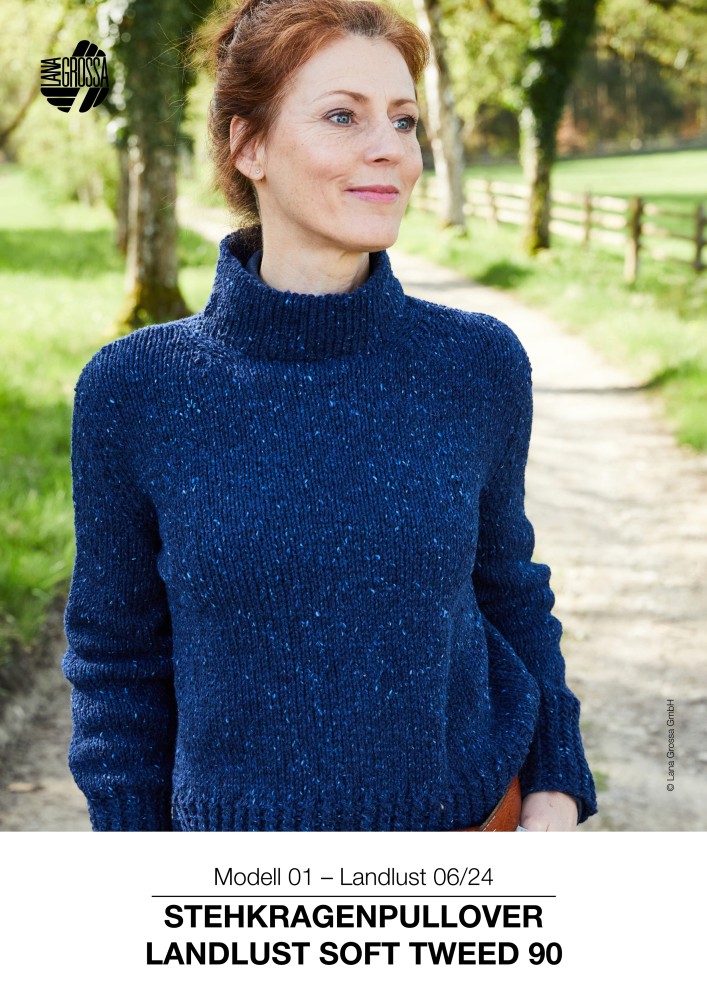 Stehkragenpullover Landlust Soft Tweed 90