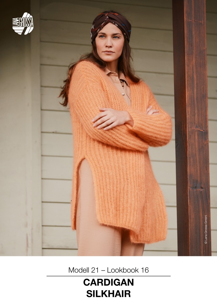 Cardigan aus Silkhair im Patentmuster