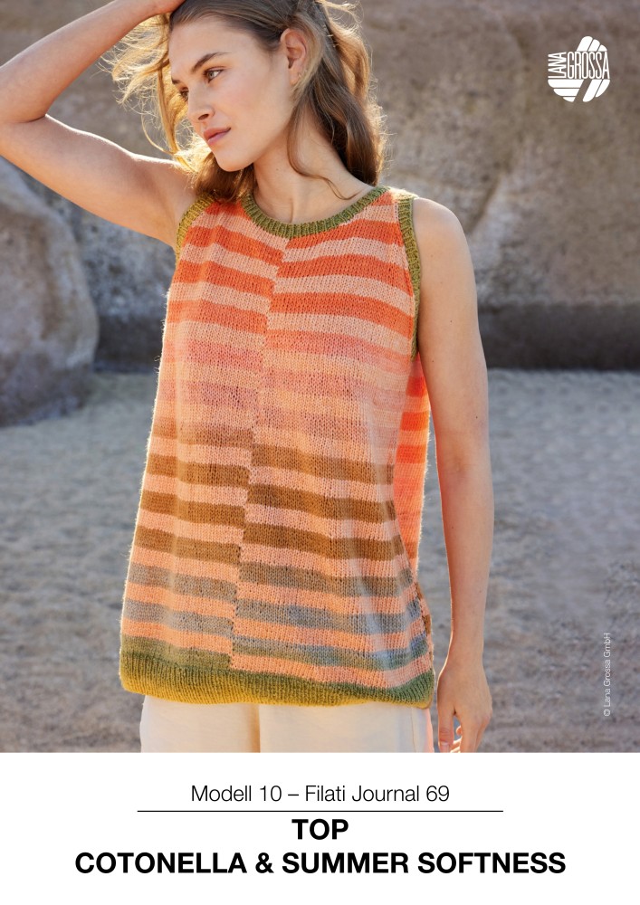 Top mit Streifenmuster in Cotonella und Summer Softness