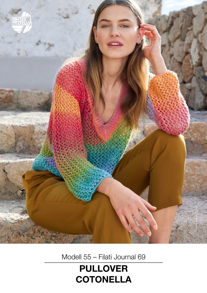 Pullover Cotonella mit V-Ausschnitt