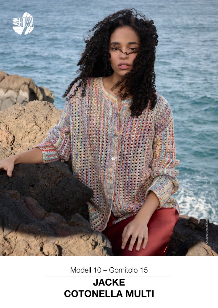 Jacke Gomitolo 15 mit Lochmuster